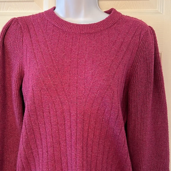 Pink Puff Sleeve Knit Sweater - Picture 4 of 16